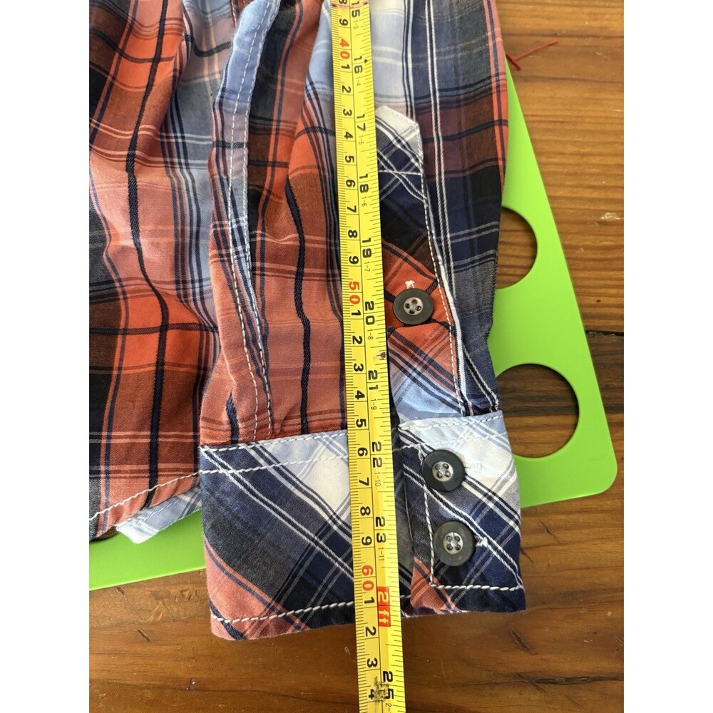 Helix Authentic Fit Medium Red Plaid Button Up Cowboy Rodeo Country Ranch - Picture 7 of 8